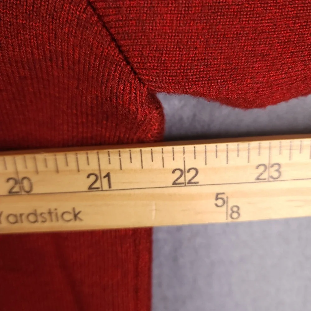 Silversilk Sweater Mens‎ Large Red Geometric Full Zip Suede Trim Elbow Patches L
